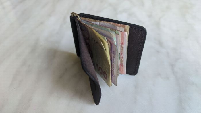 Зажим для денег с отделом под карту (любой логотип)